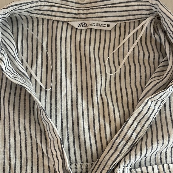 NWOT Zara Linen Stripped Knotted Top - Picture 10 of 11